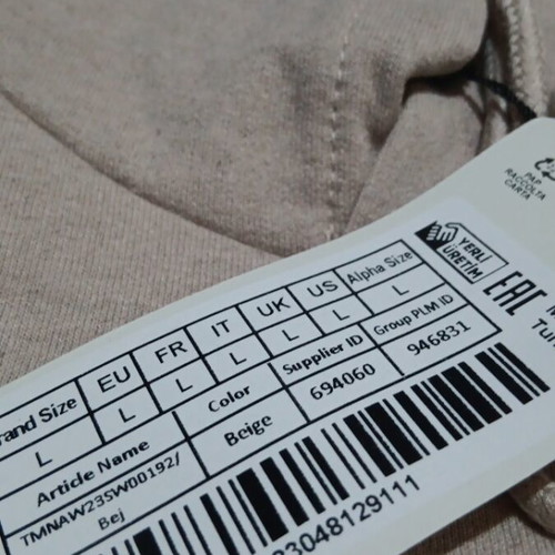 Men's hoodie beige, new, size XL