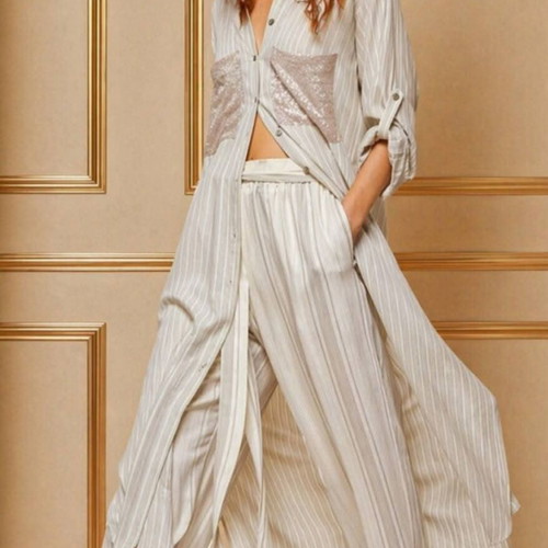 Access caftan dress new, white with silver thread, size S