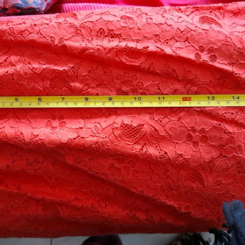 Stradivarius dress used, coral lace, size S