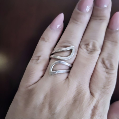 Silver 925 adjustable ring, silver tone