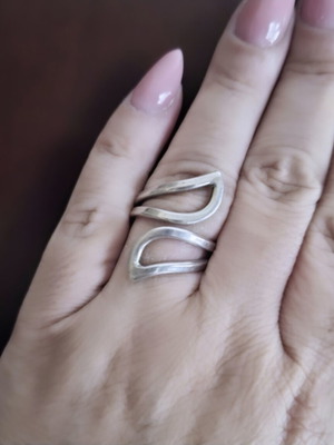 Silver 925 adjustable ring, silver tone