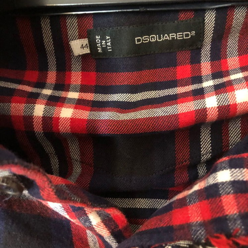 Dsquared2 cotton checked shirt used, size S/M, red