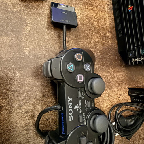 PlayStation 2 retro bundle with 2 consoles, controllers, memory cards, HDMI adapter like new