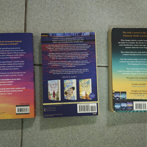 John Grisham The Widow, Danielle Steel A Mother's Love, Claire Douglas The Family Friend books