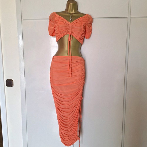 Coral top and skirt set new, size M