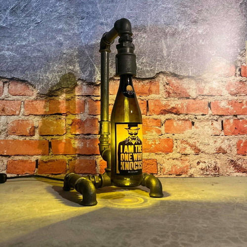 Industrial style desk lamp new with Breaking Bad beer bottle