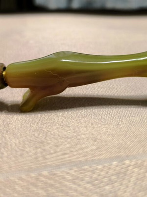 Decorative collectible pen with unique brown and olive design