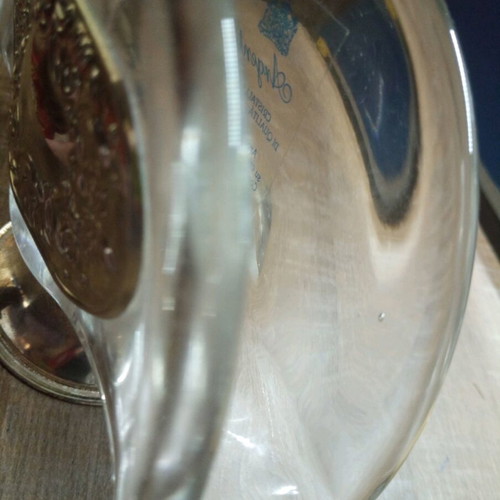 Vintage napkin holder like new, crystal with silver details