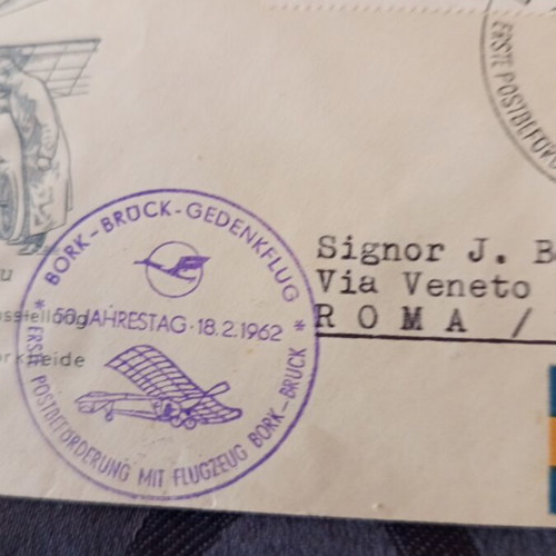 First Flights East Germany 1962 Used Lufthansa and Alitalia Covers