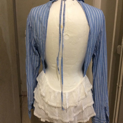 Ble Resort Collection shirt used, blue, cotton, size M