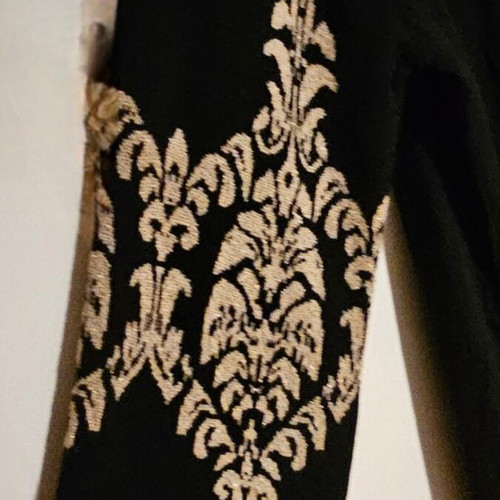 Aggel Knitwear Black Long Dress New With Gold Embroidery