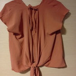Pink Woman blouse used, open back with bow, size M