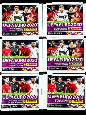 Panini empty sticker packs used, set of 6