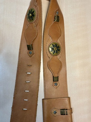 Vintage δερμάτινη ζώνη Ιταλίας μεταχειρισμένη, boho western στυλ, 95εκ