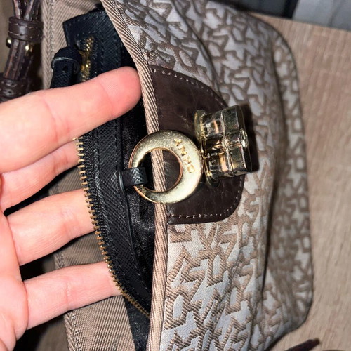DKNY cross body bag used, beige and brown