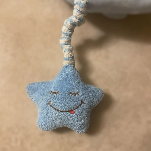 Musical crib toy moon teddy bear like new
