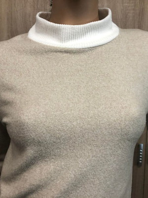 Stradivarius blouse new beige and white, size M/L