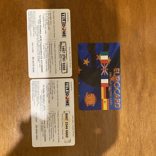 Phone cards like new, set of 2, different designs
