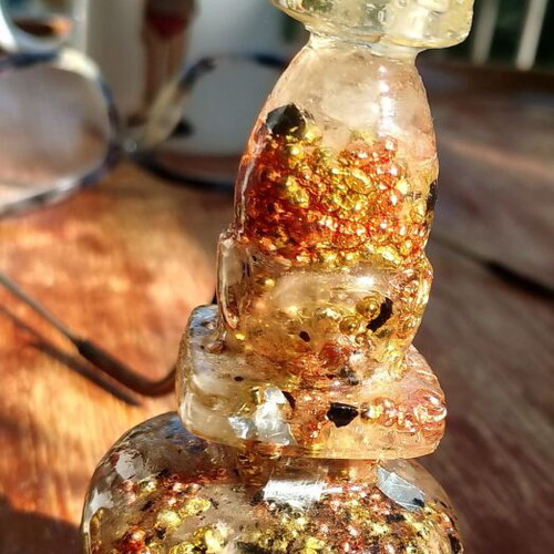 Therapeutic orgonite like new, Stoupa pagoda with copper and tourmaline