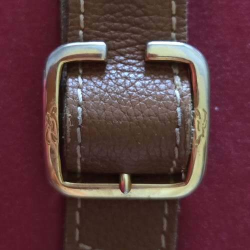 Longchamp vintage crossbody bag, tan grain leather