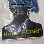 Multi scarf Polo blue checked, polyester, new