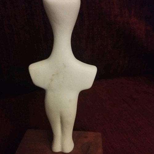 Cycladic figurine used, museum replica of female figure