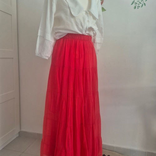 Gypsy skirt coral like new, one size cotton viscose