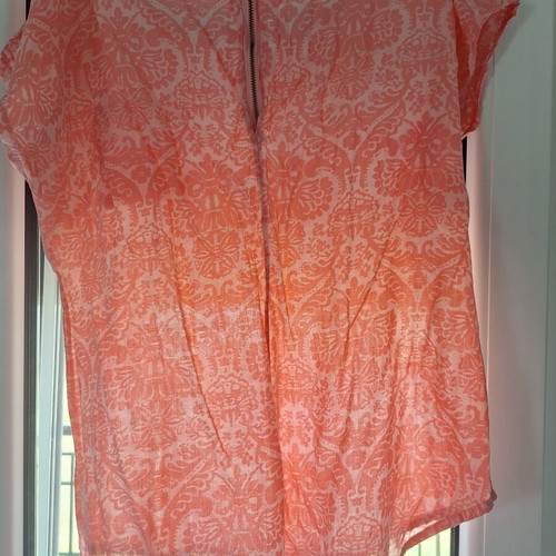 Blouse with back zipper used, orange, one size