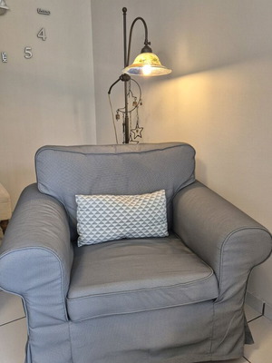 Armchair gray new with removable cover, dimensions 104×0.85