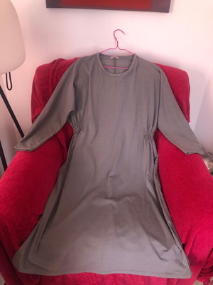 Urban gray cotton dress used, one size with side slits