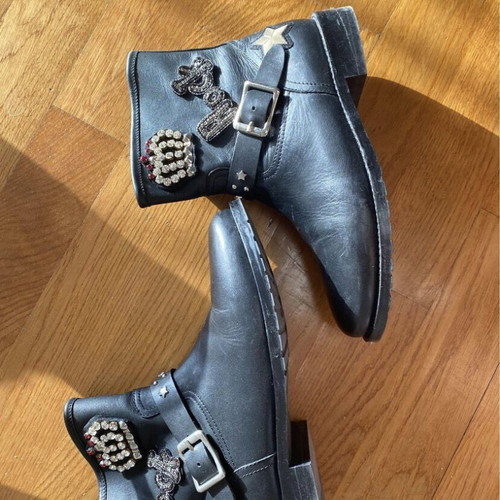 Feng Shoe leather ankle boots like new size 37 black