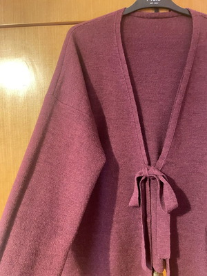 Benetton plus size cardigan like new, brown with bow