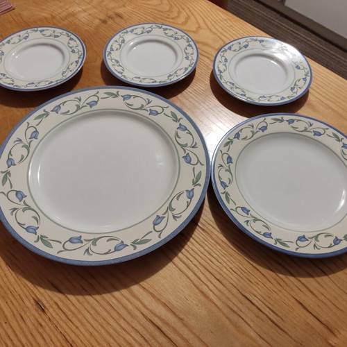 La Rochelle dinner plates set, 5 pieces, English vintage