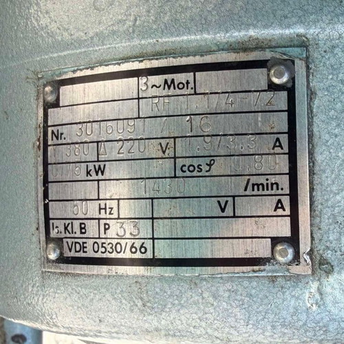 Air Compressor German Made used, 0.75 kW, 220V/380V, 1.430 rpm