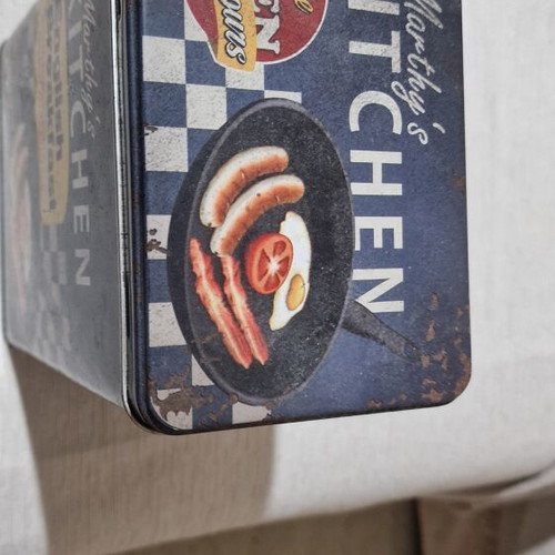 Vintage Nostalgic Art Marthy's Kitchen English Breakfast Metal Storage Tin like new