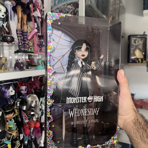 Monster High Wednesday Addams doll with costume box