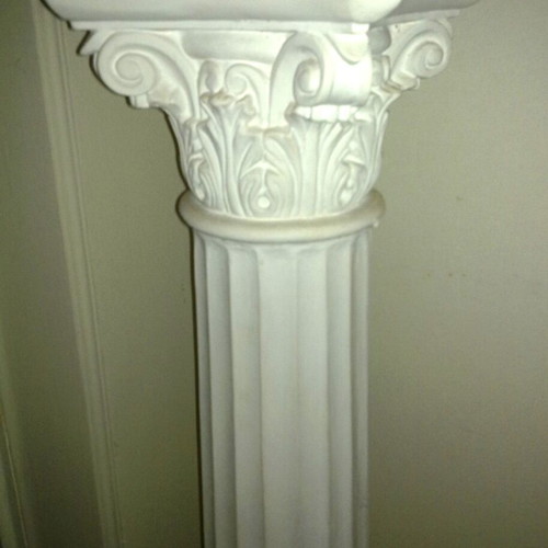 Gypsum column with Ionic capital like new, height 150cm