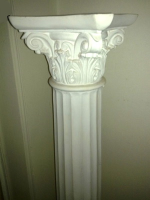Gypsum column with Ionic capital like new, height 150cm