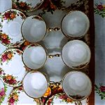  Σετ 6 φλιτζάνια τσαγιού/γαλλικού με 6 πιατάκια τους Royal Albert "old country roses" bone china England 1962-1973