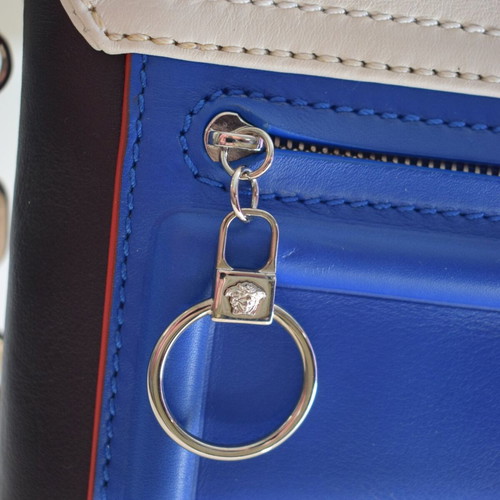 Versace tricolor leather shoulder bag with Medusa metal logo