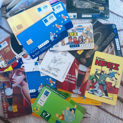 Phone cards used, set of 48 pieces