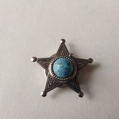 Star talisman like new, silver with turquoise stone