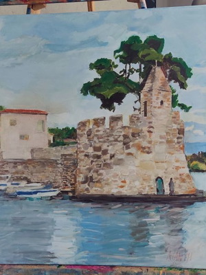 Painting new Nafpaktos acrylic 50x50 cm