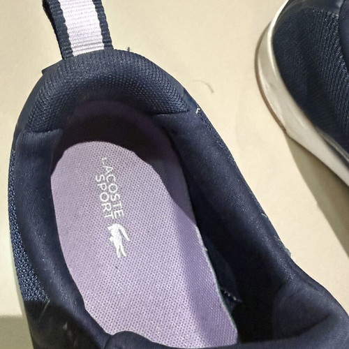 Lacoste women's navy athletic shoes size 41 like new with white sole