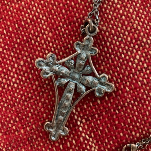 Cross rose bronze with zircon, like new