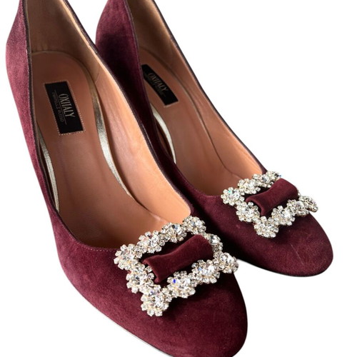 Oxitaly Fratelli Russo pumps new with rhinestone buckle, suede