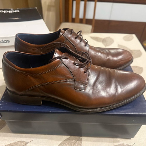 Damiani men's leather shoes used, size 43, brown