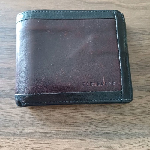 Ted Baker Δερμάτινο Ανδρικό Πορτοφόλι Καφέ-Μαύρο Μεταχειρισμένο