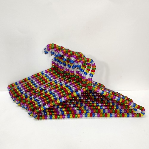 Colorful clothes hangers set of 10 like new with beads
