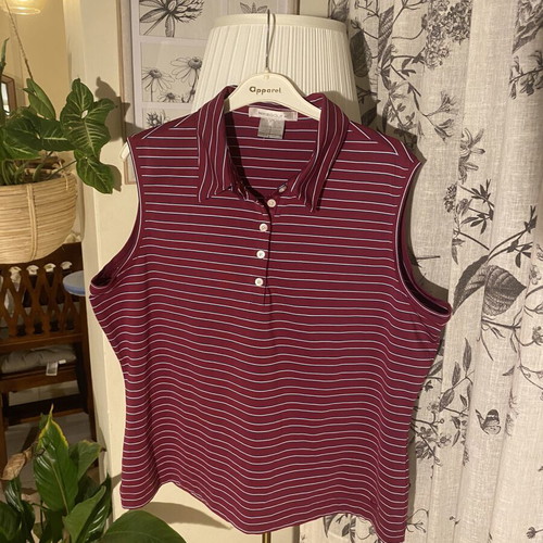 Nike Golf sleeveless women's polo shirt like new, size L, red and white